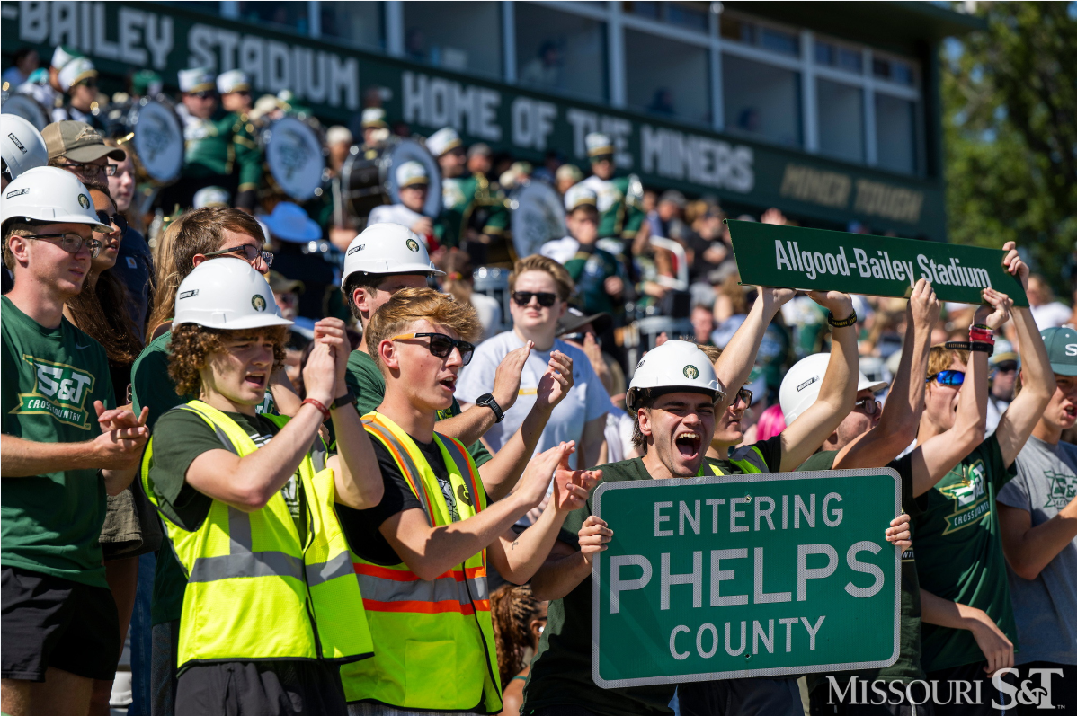 Students at the Homecoming football game